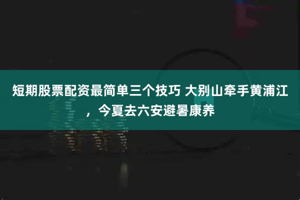 短期股票配资最简单三个技巧 大别山牵手黄浦江，今夏去六安避暑康养