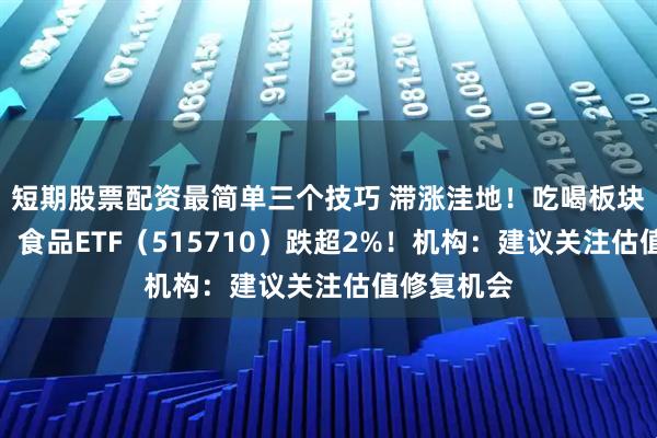 短期股票配资最简单三个技巧 滞涨洼地！吃喝板块全线回调，食品ETF（515710）跌超2%！机构：建议关注估值修复机会